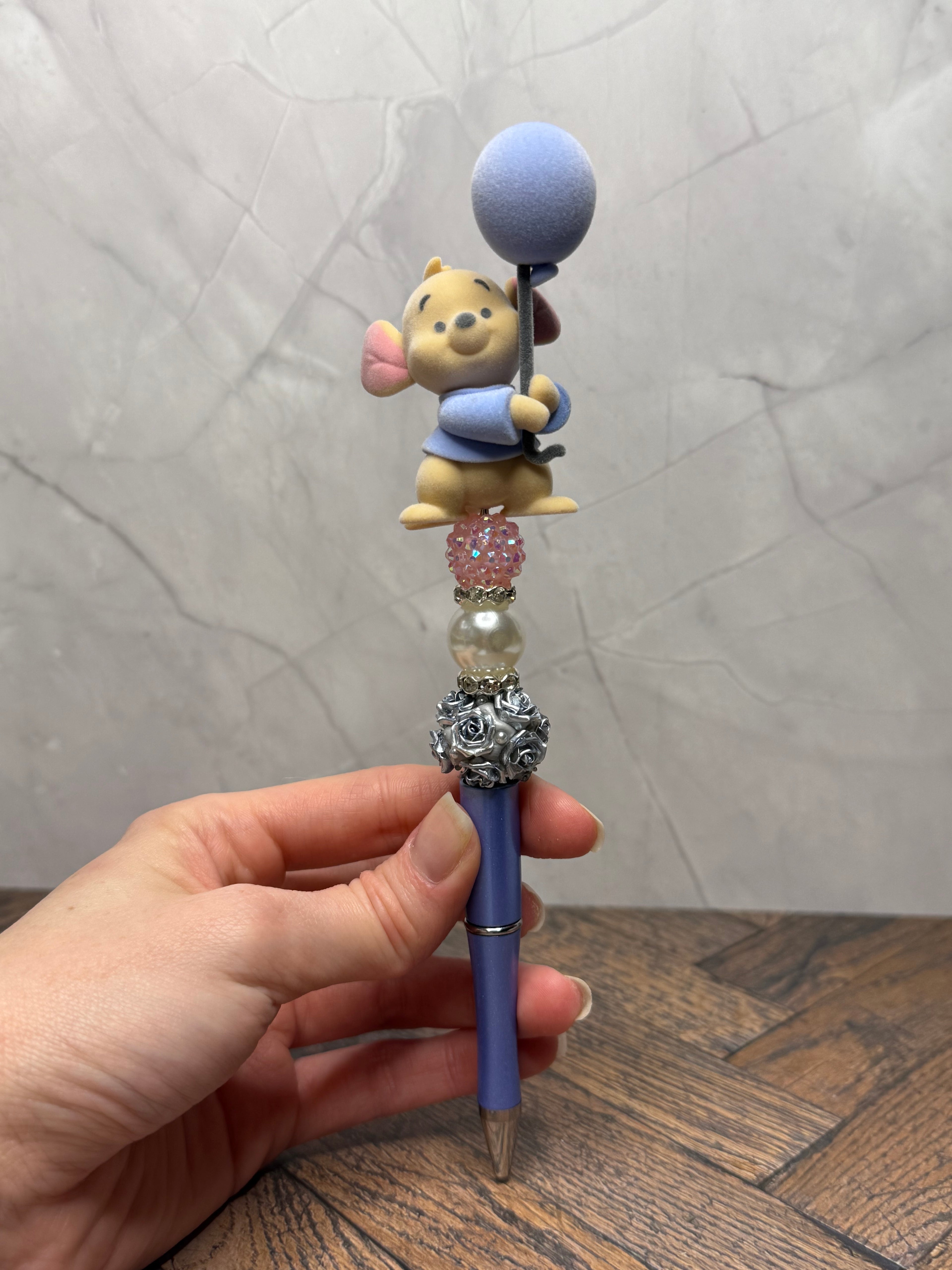 Winnie the Pooh Balloon Custom Pen - Beaded & Whimsical