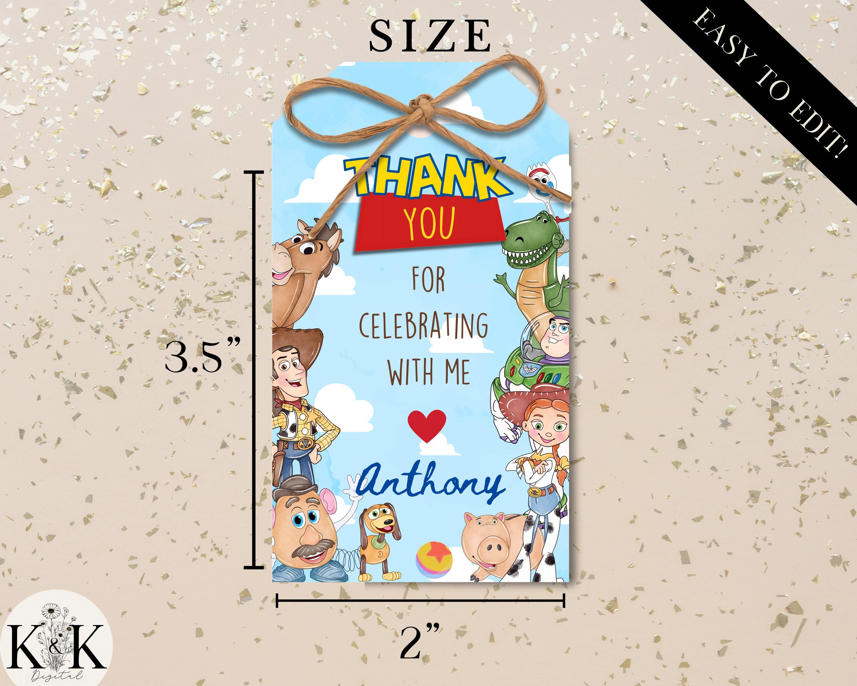 Toy Story Editable Favor Tag, 3rd Birthday Boy, Youve got a Friend, Toy Story Gift Thank You Tag, Toy Story Invite Digital Download, T001