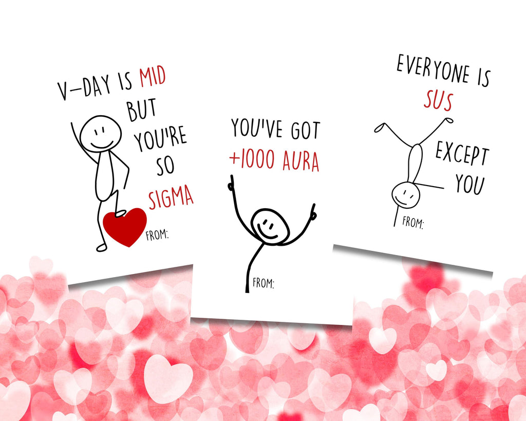 Slang Kids Valentine's Day Cards, Funny Printable Classroom Valentine, Teen Tween School Valentines, Boys Valentines, Funny Valentine Card