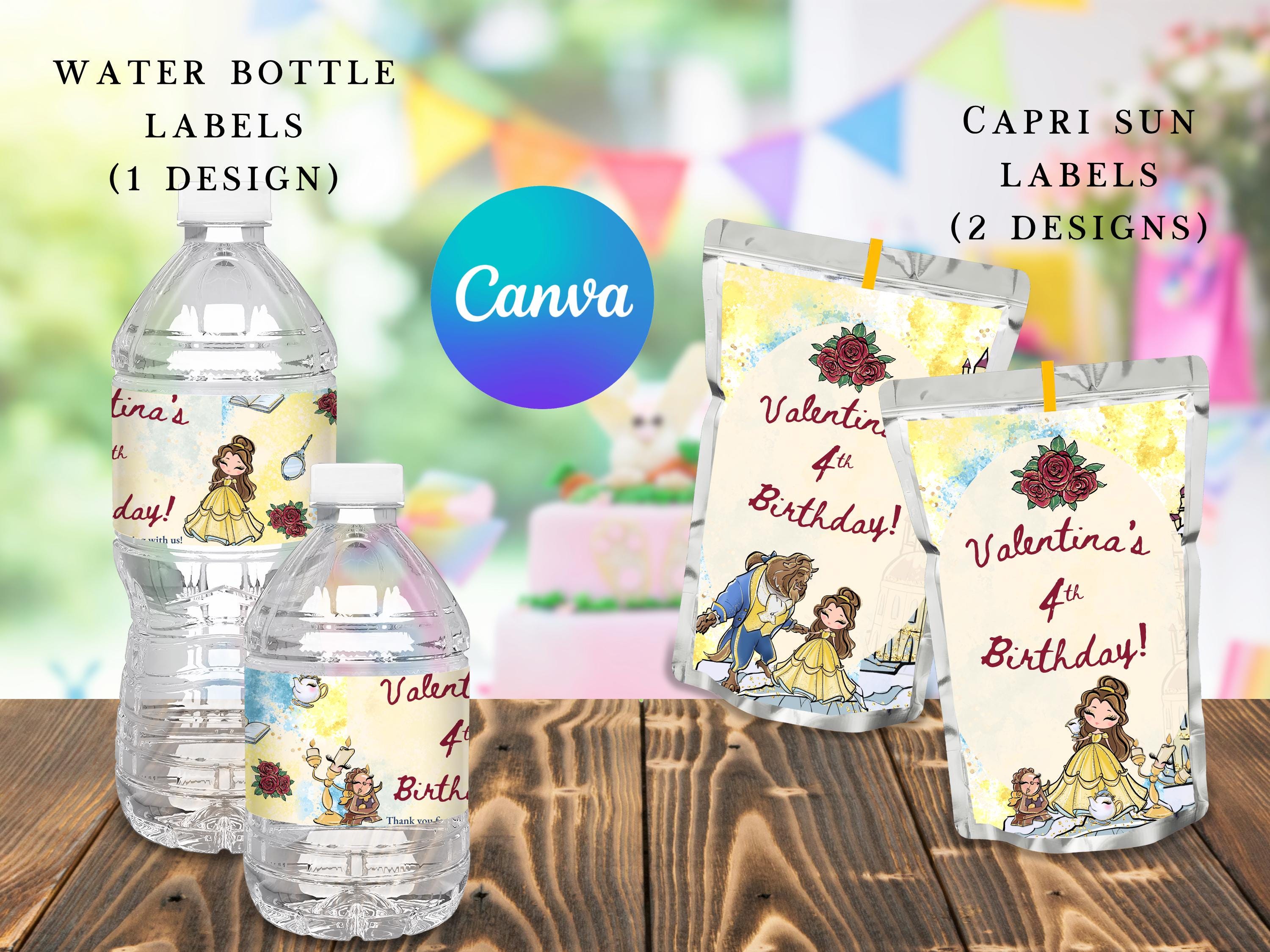 Party Pack , Birthday Bundle, Belle Birthday Party Favors, Beauty and the Beast Party, Party Kit Birthday Editable Templates, BB001